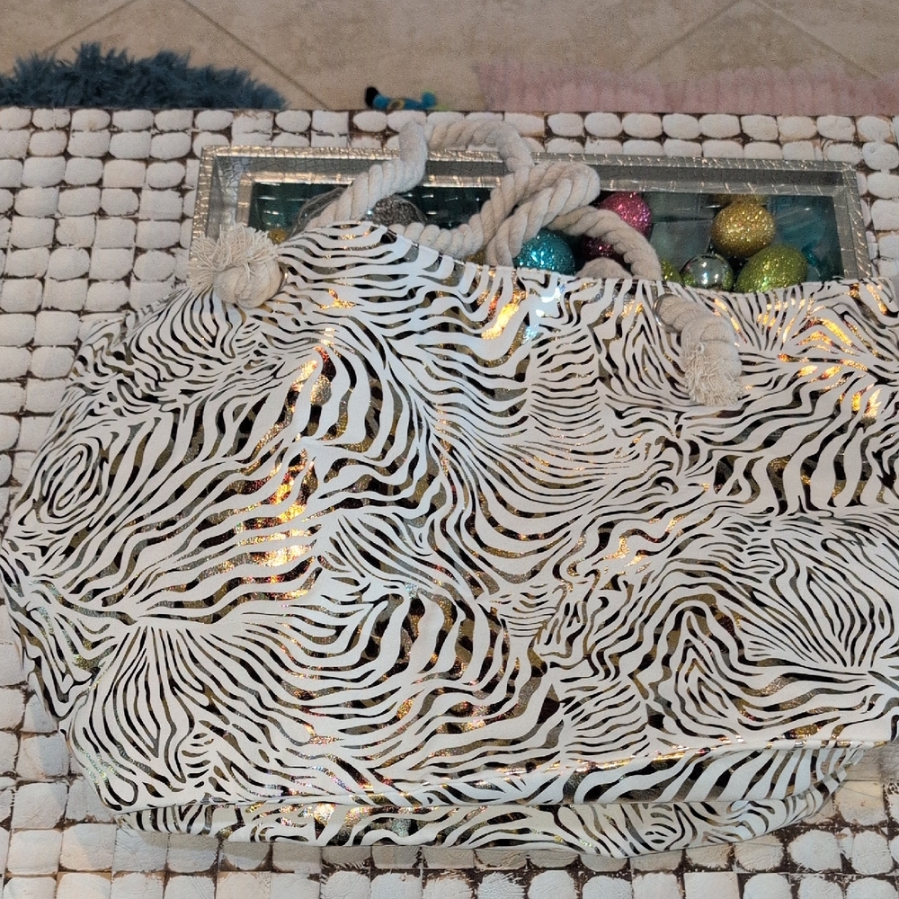 Extra Large Zebra Print Tote Bag